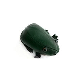 Lamb leather frog keychain coin purse forest green
