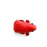Lamb leather frog keychain coin purse red