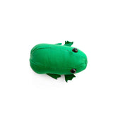 Lamb leather frog keychain coin purse green