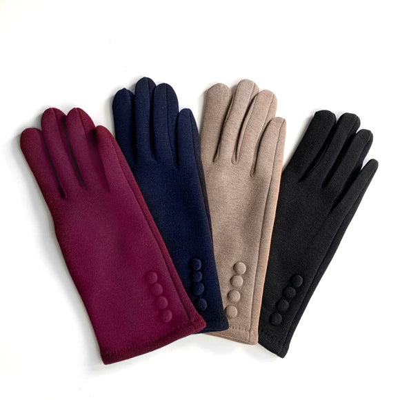 Gloves burgundy blue beige and black