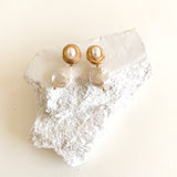 Baroque Pearl Earrings, made with high quality stainless steel and real pearl plaster