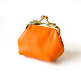 LambBright Clementine Orange Leather coin Purse with a Vintage clasp