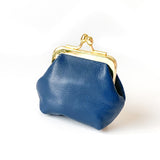 Lamb Dark Blue Leather coin Purse with a Vintage clasp