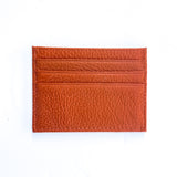  Flat practical leather card holder from paris in Clementine Orange