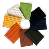 Flat practical leather card holder from paris in every color