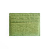 Flat practical leather card holder from paris in Meadow Easter green