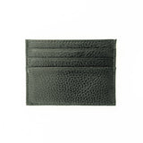 Flat practical leather card holder from paris in Forest green Olive