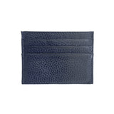 Flat practical leather card holder from paris in  Navy Blue