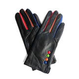 Gants Boutons en Cuir multicolores