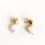 Baroque Pearl Earrings, made with high quality stainless steel and real pearl side