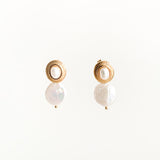 Baroque Pearl Earrings, made with high quality stainless steel and real pearl front