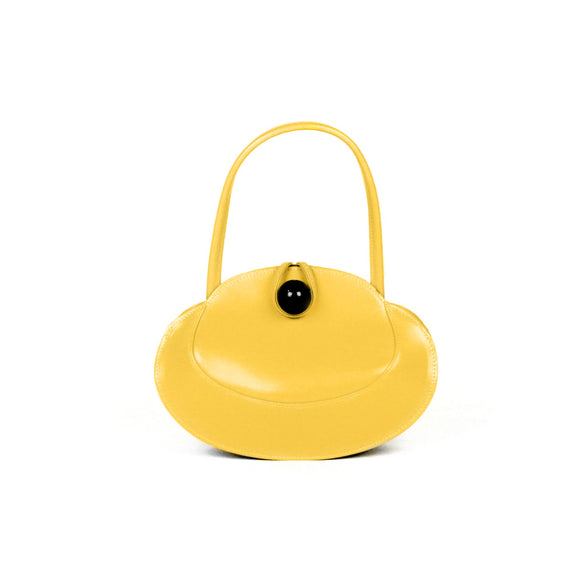 Obilis leather bag made in France yellow