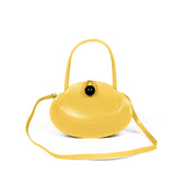 Obilis leather bag made in France yellow strap