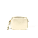 Little camera crossbody bag in gold Petit sac caméra band