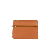 Multicompartment leather bag in grainy tan hazelnut 