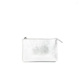 Leather pochette wallet on chain silver 
