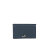 Leather luxe compartment bag in navy blue 