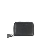 Small leather wallet tassel black
