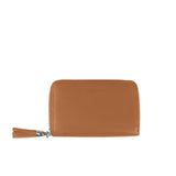 Small leather wallet tassel tan