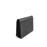 Practical leather coin/card holder black 