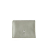 Practical leather coin/card holder grey