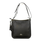 Leather bag in black with strap