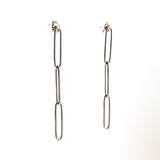 Silver Chain Earrings chainlink design, made with high quality stainless steel side