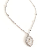 Silver oval medallion, made with high quality stainless steel