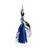 Bag charm tassel with a twilly scarf in blue